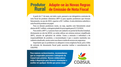 Produtor Rural, Adapte-se às Novas Regras de Emissão de Nota Fiscal!