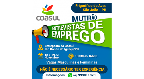 Mutirão de Empregos em Rio Bonito do Iguaçu 